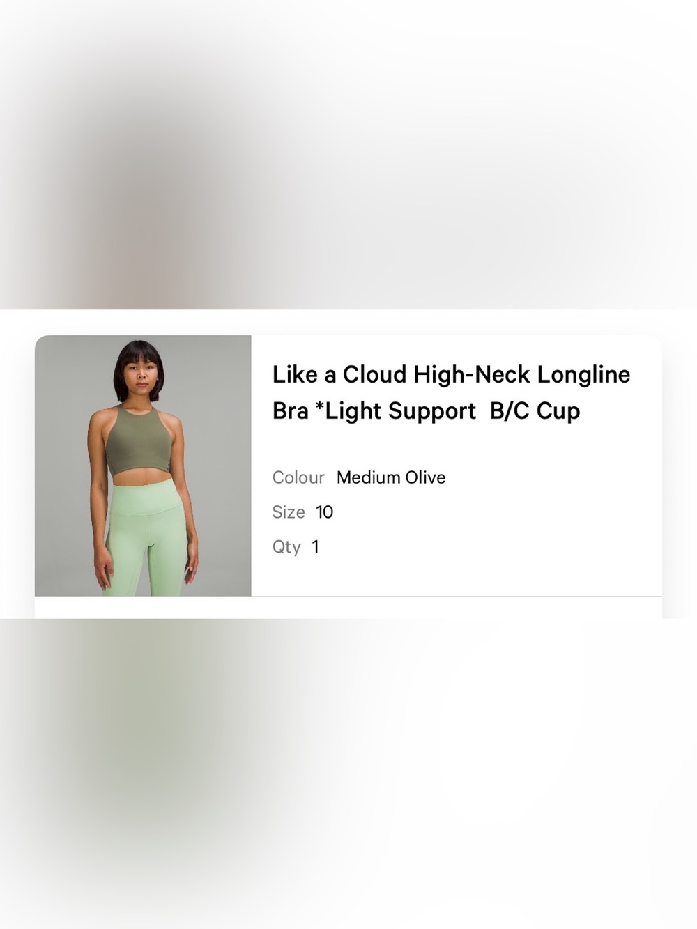 lululemon athletica Like a Cloud High-Neck Longline Bra in Medium Olive